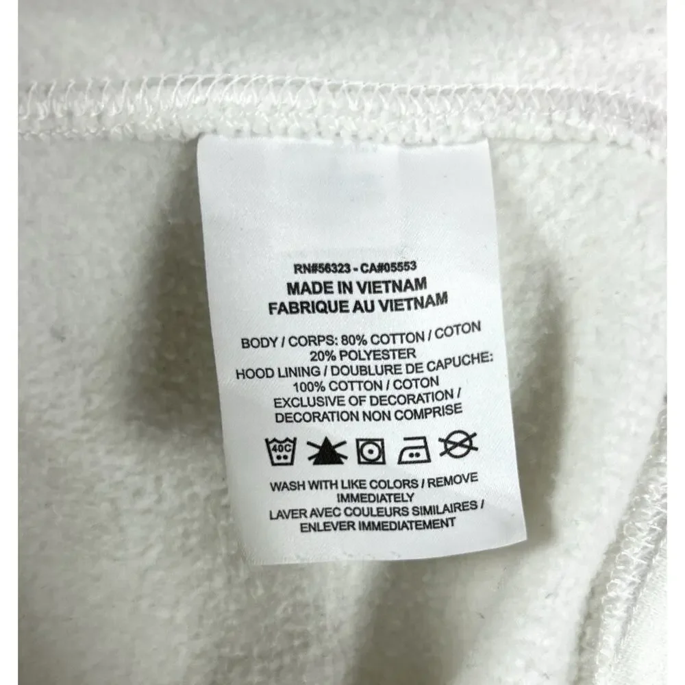 Nike Fleece Pullover Hoodie Distressed Streetwear VNeck Men's Womens White Small